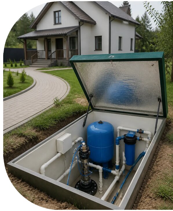 Автономное водоснабжение дома в Тихвине от 163920 р. | АПаруса-Тхв